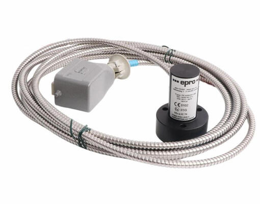 EPRO PR9268/201-000 Absolute Vibration Transducer Vertical Version with Armored 5m Cable and Harting Connector