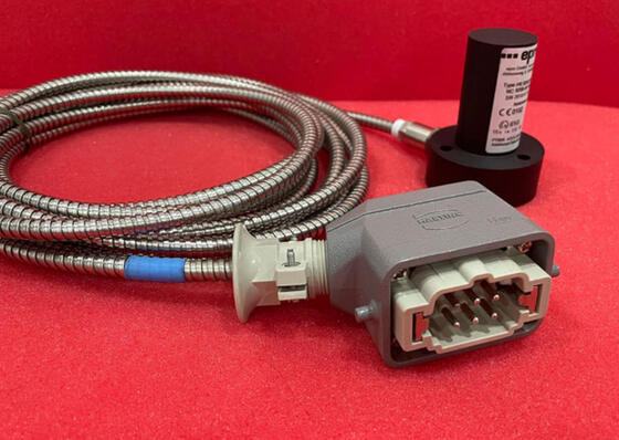 EPRO PR9268/301-000 Absolute Vibration Transducer Horizontal Version ≤100°C with Armored 5m Cable and Harting Connector